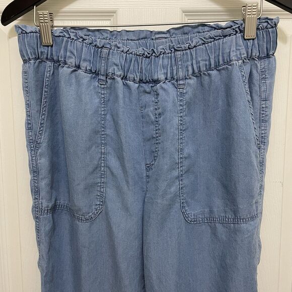 Love Tree Pull On Jogger‎ Pants Elastic Waist Chambray Tencel Women's Medium - Picture 2 of 8